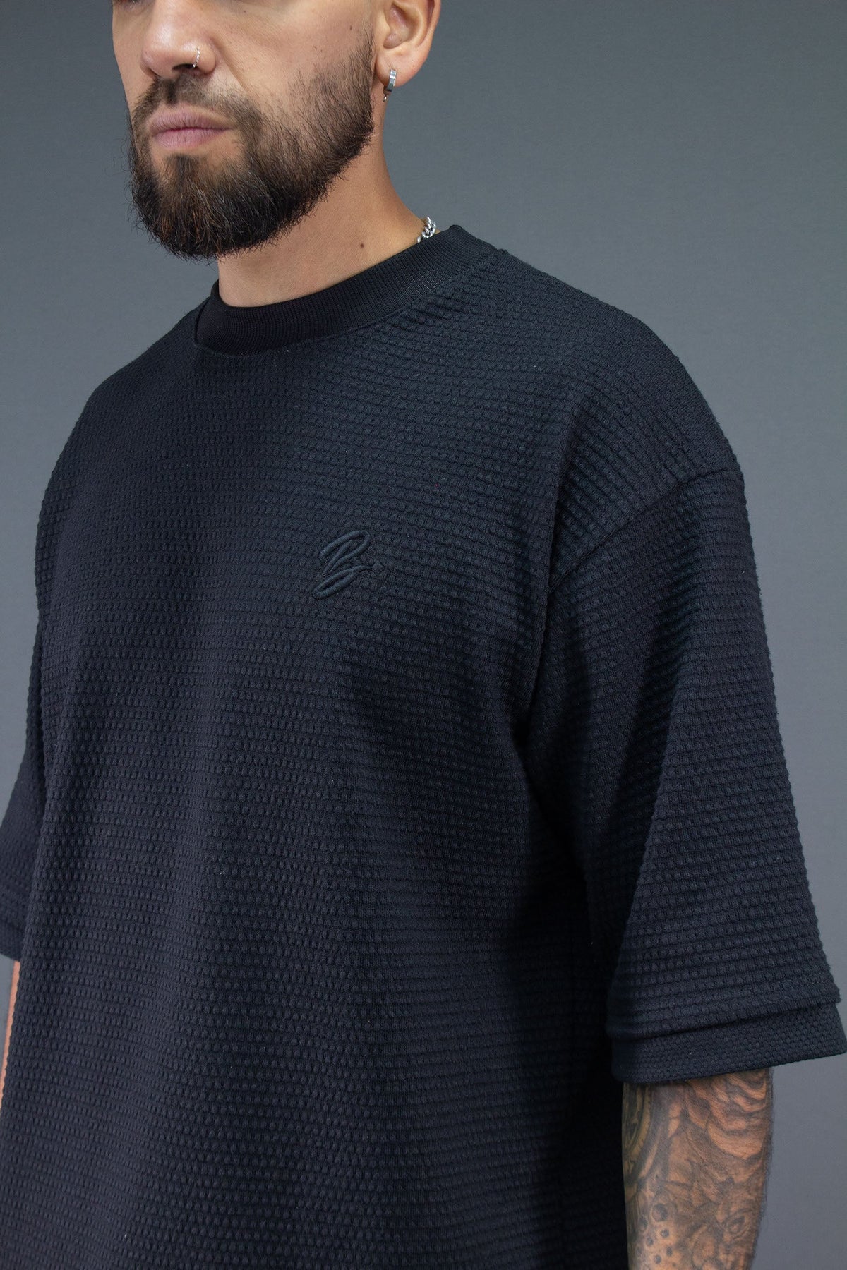 Camiseta Oversize Tex Olivetto - modelo/detalle