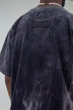 Camiseta Boxy Ondas Acid Wash Black - modelo