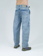 Jeans Baggy Correas Azul Frost - posterior