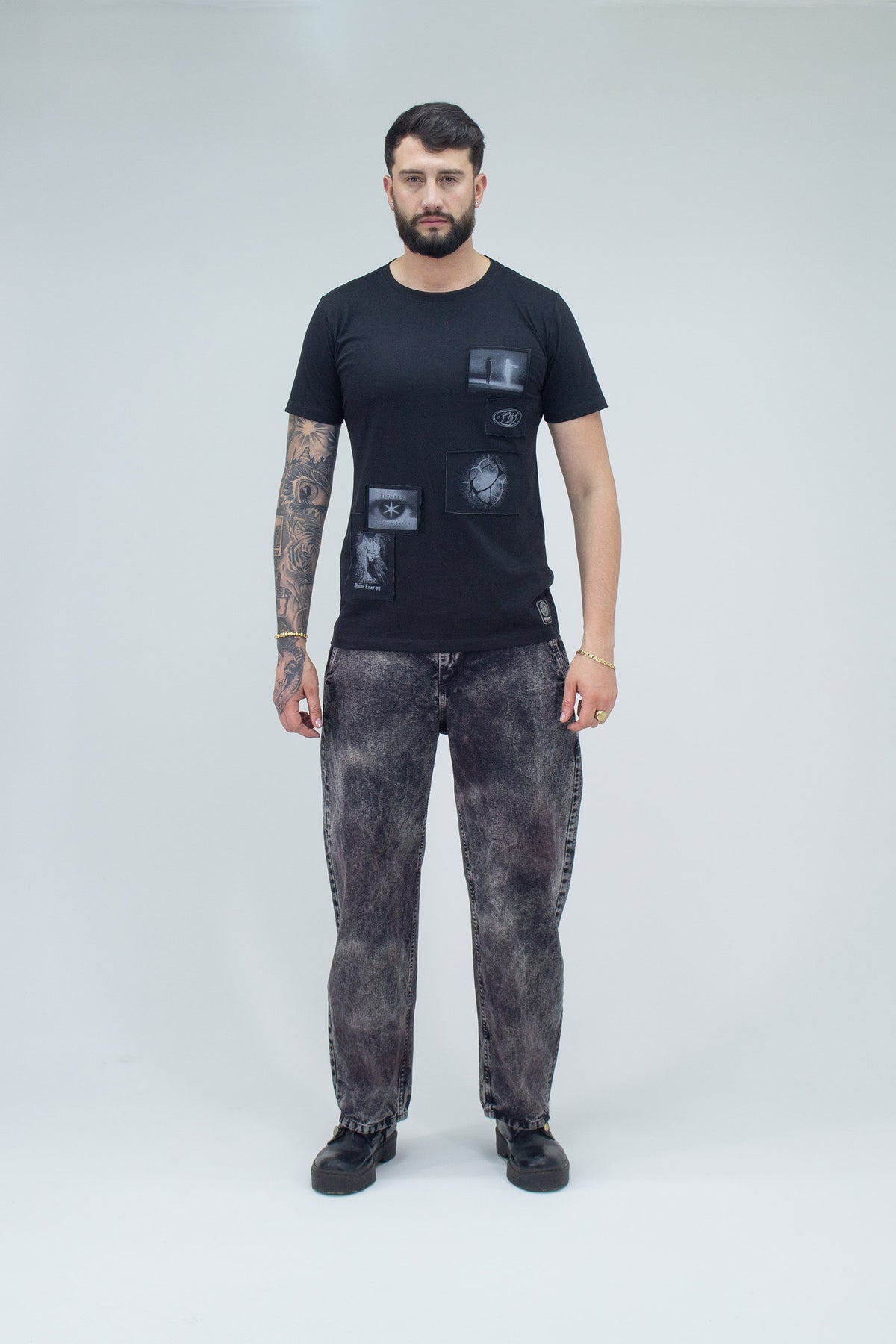 Jeans Baggy Correas Negro - total look