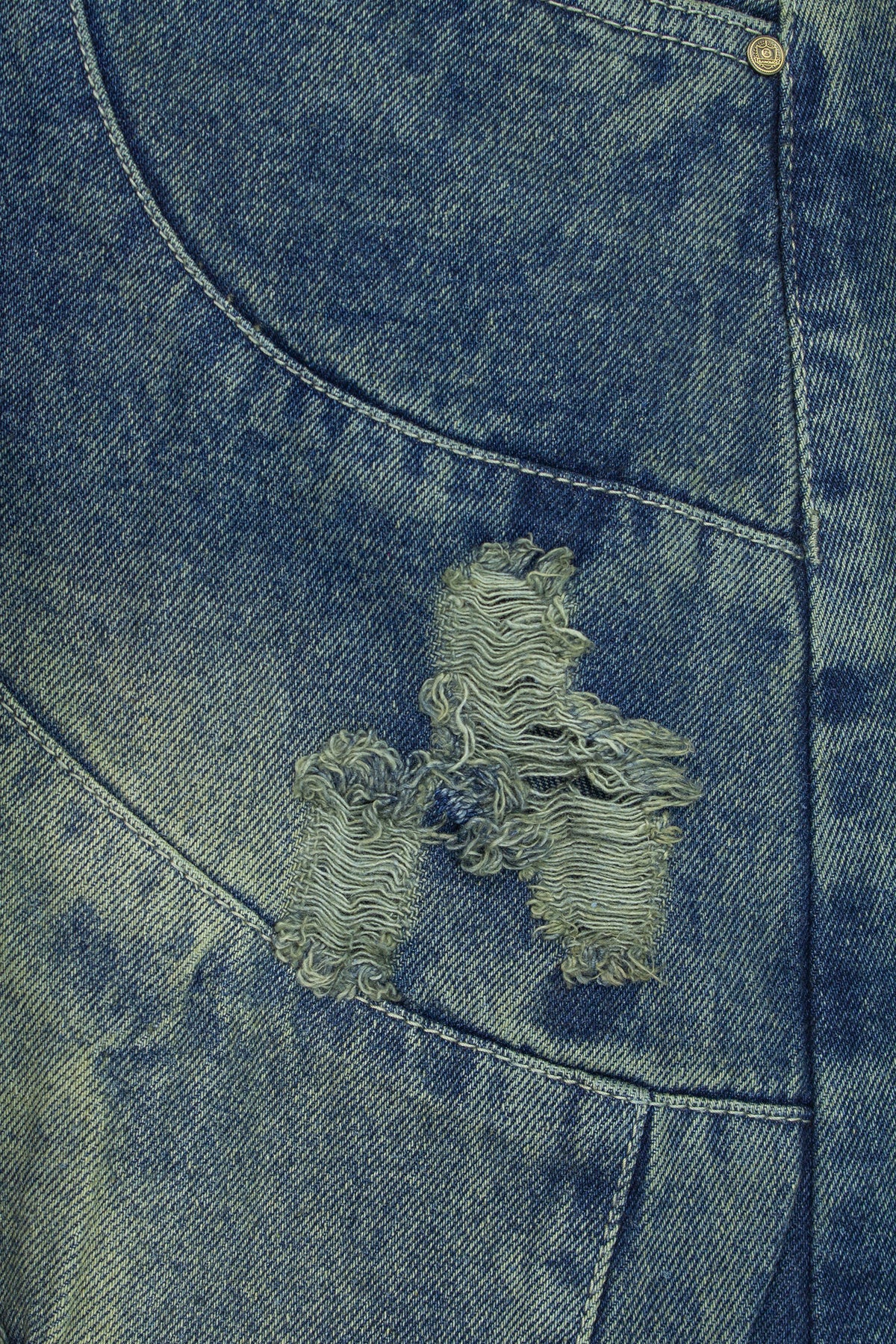 color:azul | Jean Baggy Barriel Rotos BANOMO vista 3