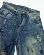 color:azul | Jean Baggy Barriel Rotos BANOMO vista 5