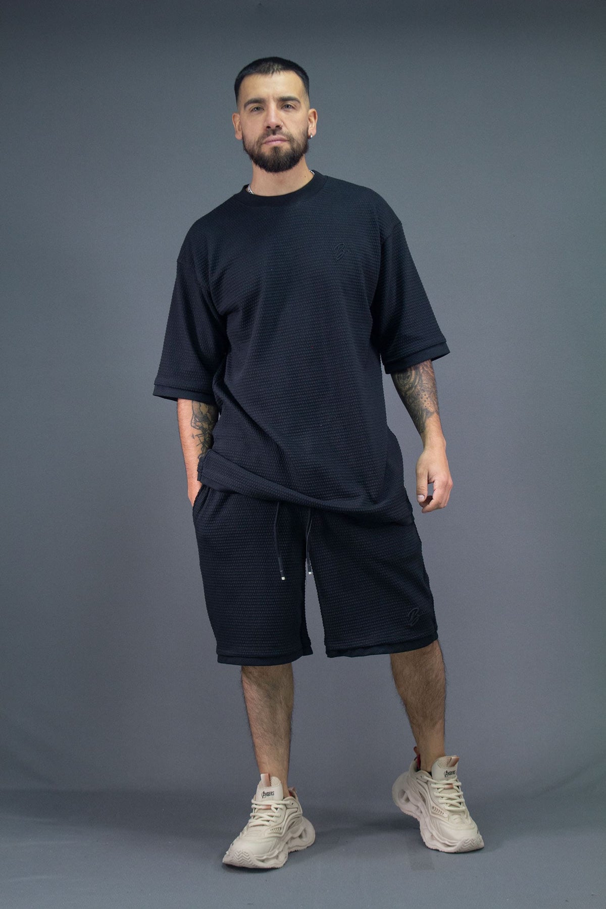 color:negro | Set Tex Olivetto Basic frente